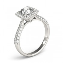 Cushion Cut Diamond Halo Engagement Ring Palladium (2.33ct)