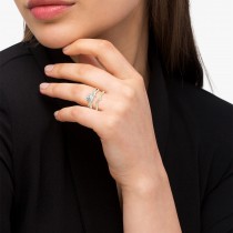 Lab Diamond Twist Bypass Bridal Set Setting 14k Yellow Gold (0.17ct)