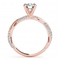 Infinity Twist Diamond Bridal Ring Set Setting 18k Rose Gold (0.80ct)