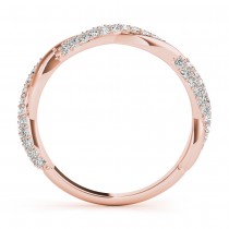 Infinity Twist Diamond Bridal Ring Set Setting 18k Rose Gold (0.80ct)