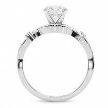 Diamond Vine Leaf Solitaire Engagement Ring in Palladium (0.02ct)