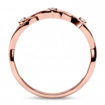 Diamond Vine Leaf Ring Wedding Band 18K Rose Gold (0.03ct)