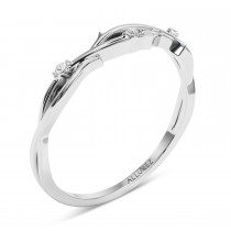 Lab Grown Diamond Vine Leaf Ring Wedding Band in Palladium (0.03ct)