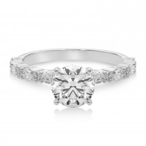 Diamond Marquise Engagement Ring 14k White Gold (0.63ct)