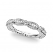 Antique Style Diamond Bridal Ring Set in Palladium (0.40ct)