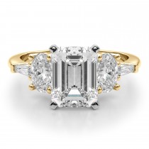 Emerald Cut Lab Grown Diamond Engagement Ring 18K Yellow Gold (4.18ct)