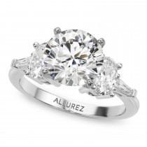 Round Lab Grown Diamond Engagement Ring 18K White Gold (4.18ct)