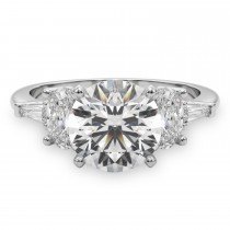 Round Lab Grown Diamond Engagement Ring 18K White Gold (4.18ct)