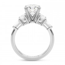 Round Lab Grown Diamond Engagement Ring 18K White Gold (4.18ct)