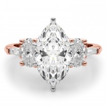 Marquise Lab Grown Diamond Engagement Ring 14K Rose Gold (4.18ct)