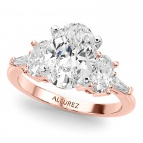 Oval Lab Grown Diamond Engagement Ring 18K Rose Gold (4.18ct)