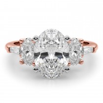 Oval Lab Grown Diamond Engagement Ring 18K Rose Gold (4.18ct)