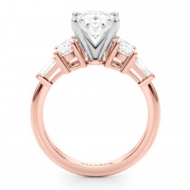 Oval Lab Grown Diamond Engagement Ring 18K Rose Gold (4.18ct)