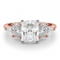 Radiant Lab Grown Diamond Engagement Ring 18K Rose Gold (4.18ct)