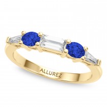 Marquise Lab Grown Diamond & Oval Blue Sapphire Bridal Set 14K Yellow Gold (5.17ct)