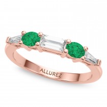 Oval Lab Grown Diamond & Emerald Bridal Set 18K Rose Gold (4.65ct)