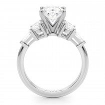 Oval Moissanite Diamond Engagement Ring Bridal Set in Palladium (4.93ct)