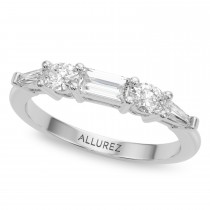 Oval Moissanite Diamond Engagement Ring Bridal Set in Palladium (4.93ct)