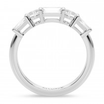 Oval Moissanite Diamond Engagement Ring Bridal Set in Palladium (4.93ct)
