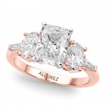 Radiant Lab Grown Diamond Engagement Ring Bridal Set 18K Rose Gold (4.93ct)