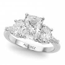 Radiant Lab Grown Diamond Engagement Ring Bridal Set in Palladium (4.93ct)