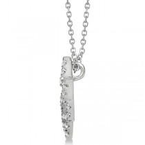 Diamond Jewish Star of David Pendant Necklace 14k White Gold 0.17ct