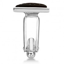 Carved Black Onyx Cuff Links in Sterling Silver