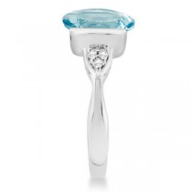 Chanel Set Aquamarine & Diamond Ring 14K White Gold 2.16ctw