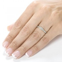 3-Stone Princess Cut Diamond Promise Ring 14k White Gold 1.05ct