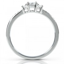 Princess Cut Three-Stone Diamond Ring in 14k White Gold (.33ct)