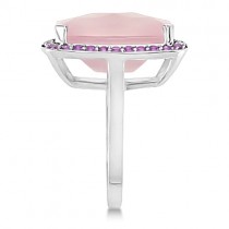 Rose Quartz & Purple Amethyst Cocktail Ring Sterling Silver (16.64ct)
