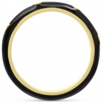 Natural Diamond & Black Enamel Ring 14K Yellow Gold (0.05ct)