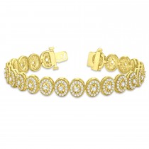 Diamond Halo Vintage Bracelet 18k Yellow Gold (5.01ct)
