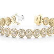 Diamond Halo Vintage Bracelet 18k Yellow Gold (5.01ct)