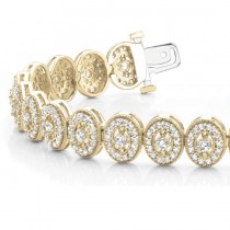 Diamond Halo Vintage Bracelet 18k Yellow Gold (5.01ct)