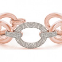 Luxury Italian Wide Diamond Bracelet 18k Rose Gold (5.27ct)