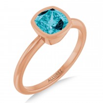 Cushion Cut London Blue Topaz Fashion Ring 14K Rose Gold (1.23ct)