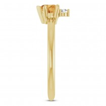 Heart Natural Citrine & Natural Diamond Ring 14K Yellow Gold (0.45ct)