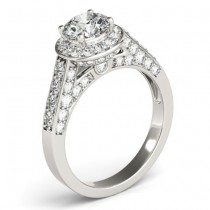 Round Diamond Halo Engagement Ring Platinum (1.15ct)
