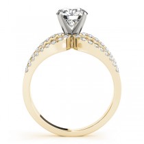 Diamond Triple Row Engagement Ring Setting 14k Yellow Gold (0.52ct)