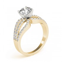 Diamond Triple Row Engagement Ring Setting 14k Yellow Gold (0.52ct)