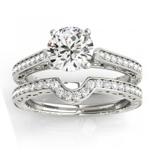 Diamond Antique Style Bridal Set Palladium (0.24ct)