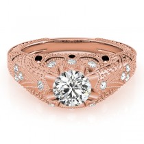 Art Nouveau Diamond Antique Engagement Ring 18k Rose Gold (0.90ct)