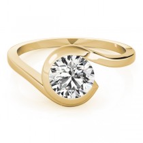 Solitaire Tension Set Diamond Engagement Ring 18k Yellow Gold (0.90ct)