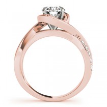 Solitaire Bypass Lab Grown Diamond Engagement Ring 18k Rose Gold (0.13ct)
