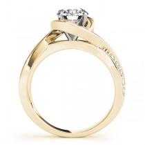 Solitaire Bypass Lab Grown Diamond Engagement Ring 18k Yellow Gold (0.13ct)