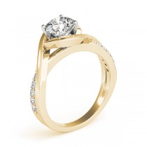 Solitaire Bypass Lab Grown Diamond Engagement Ring 18k Yellow Gold (0.13ct)