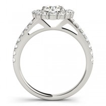 Diamond Halo East West Engagement Ring Palladium (1.32ct)