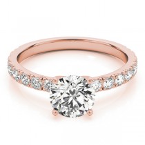 Diamond Single Row Engagement Ring Setting 14k Rose Gold (0.32ct)
