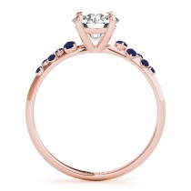Scattered Blue Sapphire Engagement Ring 14K Rose Gold (0.13ct)